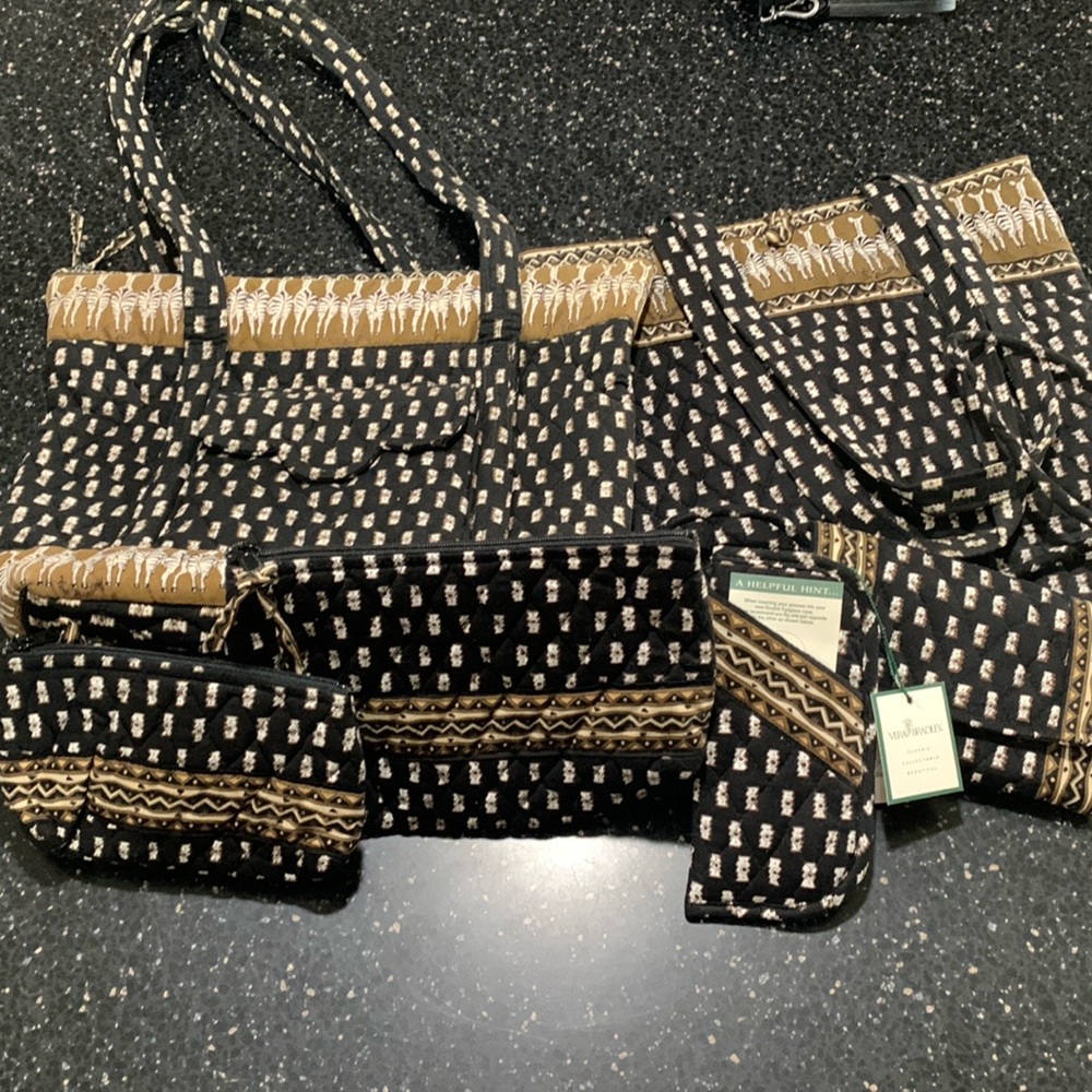 VINTAGE 6 piece lot of Vera Bradley Zebra pattern